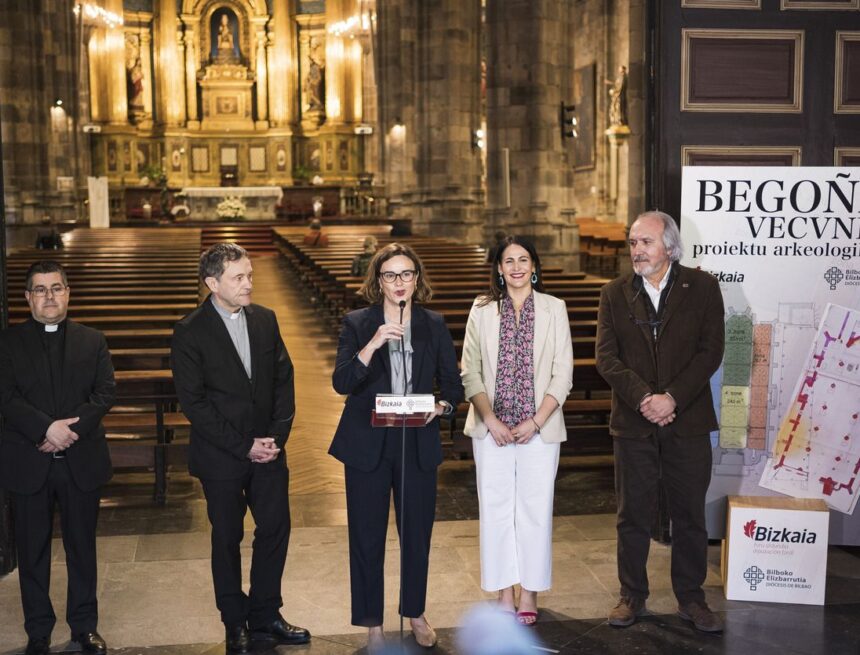 Indusketak Begoñako basilikan, azpian Vecunia herrixka indigena dagoelakoan